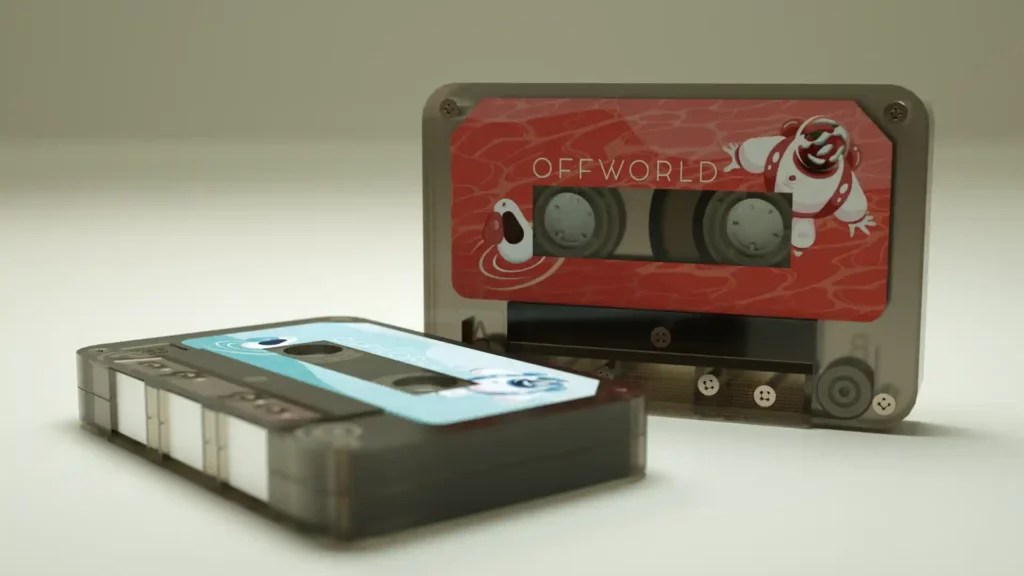 Modèle 3D de deux cassettes recorder Philips5 sebdygraph graphiste illustrateur normand