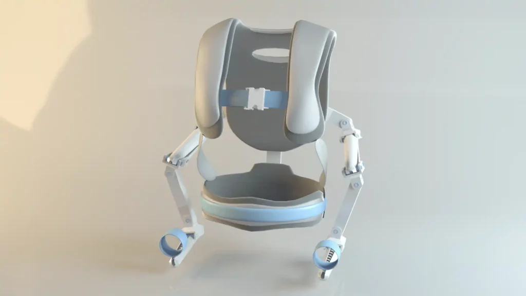 Modèle 3D d'un exosquelette pour les travailleurs sebdygraph graphiste illustrateur normand