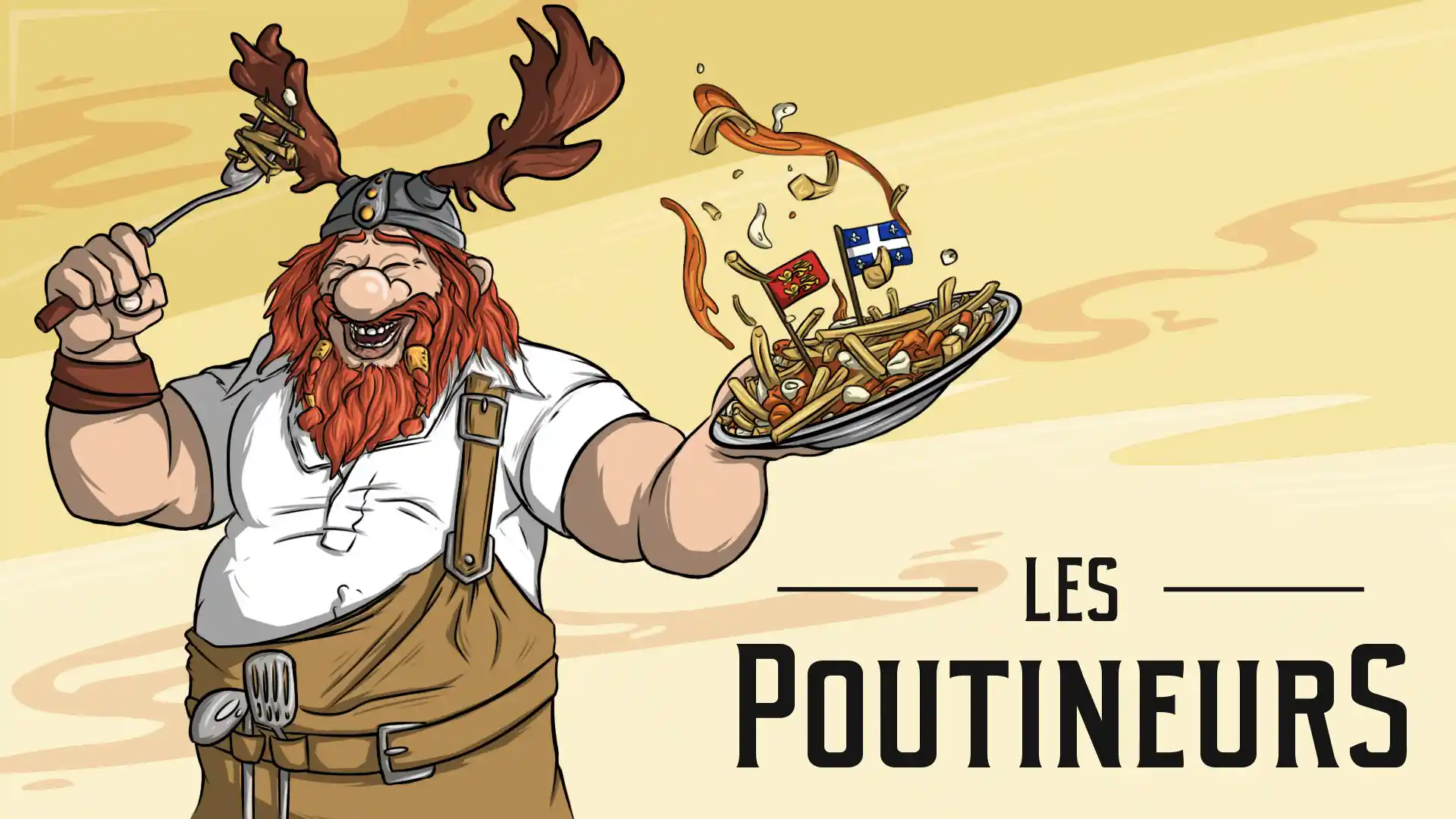Illustration de la mascotte viking du restaurant les poutineurs caen sebdygraph graphiste illustrateur normand